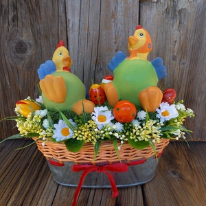 Húsvéti asztaldísz, Otthon & Életmód, Dekoráció, Asztal és polc dekoráció, Asztaldísz, Virágkötés, MESKA