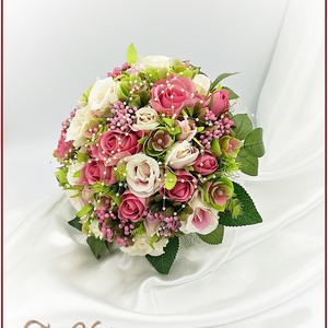 Antik-rózsaszínű-rózsákból álló örök-csokor 170754_1. - esküvő - menyasszonyi- és dobócsokor - Meska.hu