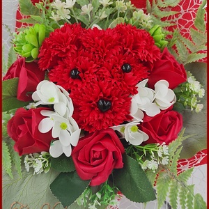 Kutyus illatos szappan-virág csokorba kötve piros színű - otthon & lakás - dekoráció - virágdísz és tartó - csokor & virágdísz - Meska.hu