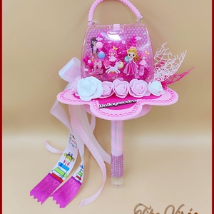 Ovis ballagási örök-csokor kis táskával pink színű kiegészítőkkel 141414. - Meska.hu