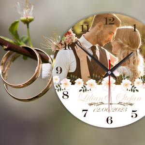 Esküvői falióra saját fotóval - esküvő - emlék & ajándék - köszönőajándék - Meska.hu