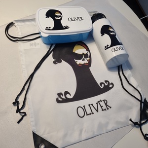 Ovis - sulis  kezdőcsomag , vagány fiús mintával - névreszólóan - vizespalack , ételesdoboz , tornazsák. - játék & sport - ovis felszerelés - egyéb ovis kiegészítő - Meska.hu