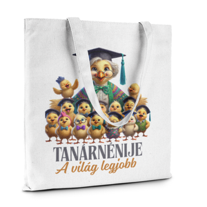Évzáró ajándék tanároknak, óvónéniknek, dadusoknak  névre szóló vászontáska pedagógusnapra, vicces- cuki ajándék. - táska & tok - bevásárlás & shopper táska - shopper, textiltáska, szatyor - Meska.hu