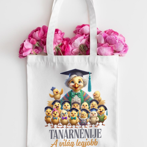 Évzáró ajándék tanároknak, óvónéniknek, dadusoknak  névre szóló vászontáska pedagógusnapra, vicces- cuki ajándék., Táska & Tok, Bevásárlás & Shopper táska, Shopper, textiltáska, szatyor, Mindenmás, MESKA