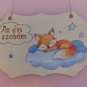 Gyerekszoba ajtó tábla , Otthon & Életmód, Dekoráció, Ajtó- és ablak dekoráció, Ajtótábla, Festett tárgyak, Gravírozás, pirográfia, MESKA
