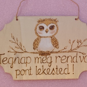 Gyerekszoba ajtó tábla , Otthon & Életmód, Dekoráció, Ajtó- és ablak dekoráció, Ajtótábla, Festett tárgyak, Gravírozás, pirográfia, MESKA