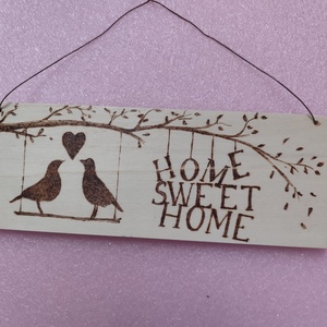 Sweethome tábla , Otthon & Életmód, Dekoráció, Fali és függő dekoráció, Falra akasztható dekor, Gravírozás, pirográfia, MESKA