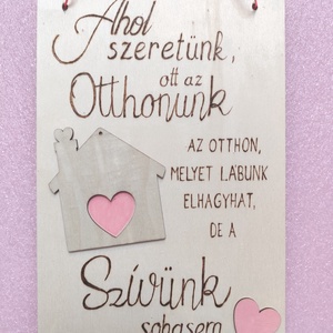 Családi tábla, Otthon & Életmód, Dekoráció, Fali és függő dekoráció, Falra akasztható dekor, Gravírozás, pirográfia, Festett tárgyak, MESKA