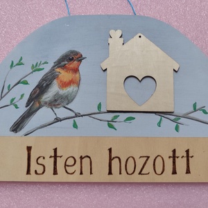 Isten hozott tábla , Otthon & Életmód, Dekoráció, Fali és függő dekoráció, Falra akasztható dekor, Gravírozás, pirográfia, Festett tárgyak, MESKA