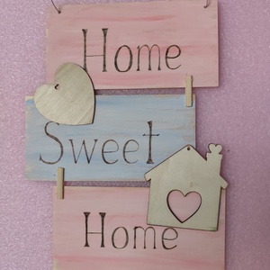 Sweet home tábla , Otthon & Életmód, Dekoráció, Fali és függő dekoráció, Falra akasztható dekor, Festett tárgyak, Gravírozás, pirográfia, MESKA