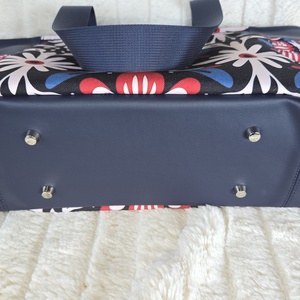 Elegáns kék, mintás válltáska  - táska & tok - kézitáska & válltáska - válltáska - Meska.hu