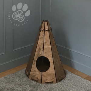 WIGWAM - macska pihenő /ház kör alakú bejárattal, barna színben - otthon & életmód - kisállatoknak - cicáknak & macskáknak - Meska.hu