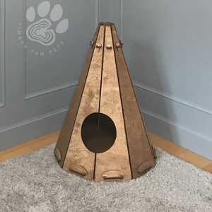 WIGWAM - macska pihenő /ház kör alakú bejárattal, barna színben - otthon & életmód - kisállatoknak - cicáknak & macskáknak - Meska.hu