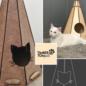 WIGWAM - macska pihenő /ház kör alakú bejárattal, barna színben - otthon & életmód - kisállatoknak - cicáknak & macskáknak - Meska.hu
