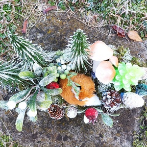 Alvó róka téli erdő mélyén - karácsony - adventi díszek - adventi asztaldísz - Meska.hu
