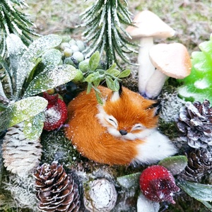 Alvó róka téli erdő mélyén - karácsony - adventi díszek - adventi asztaldísz - Meska.hu