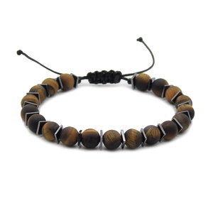 Egyedi férfi tigrisszem karkötő - állítható férfi karkötő - Meska.hu