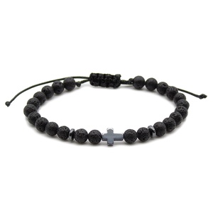 Díszdobozos férfi karkötő szett - hematit és lávakő férfi karkötő pár - ékszer - karkötő - gyöngyös karkötő - Meska.hu