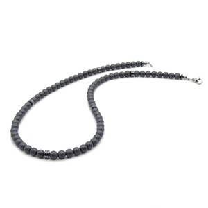 Hematit férfi gyöngy nyaklánc - matt szürke férfi nyaklánc - Meska.hu