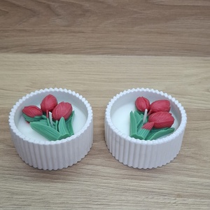 Tulipán illatgyertya tégelyben - otthon & életmód - gyertya, illat, aroma - gyertya - Meska.hu