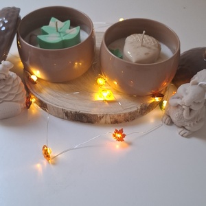 Szójaviasz gyertya makk tartóban - Meska.hu