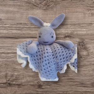 Nyuszis szundikendő, Baba - mama, Baba játékok, Szundikendő, alvóka, Horgolás, MESKA