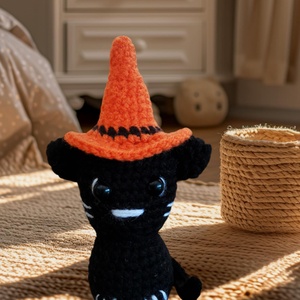 Fekete kiscica, Játék & Sport, Plüssállat & Játékfigura, Cica, Horgolás, MESKA