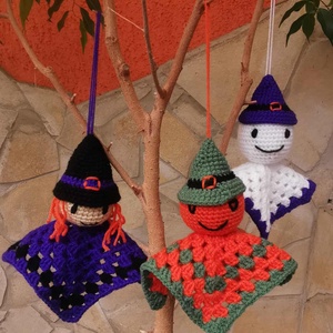 Horgolt halloweeni függő figurák, Játék & Sport, Plüssállat & Játékfigura, Más figura, Horgolás, MESKA