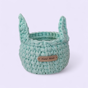 Nyuszis tároló, Ünnepi díszek, dekorációk, Húsvéti díszek és dekorációk, Húsvéti kosár, Horgolás, MESKA