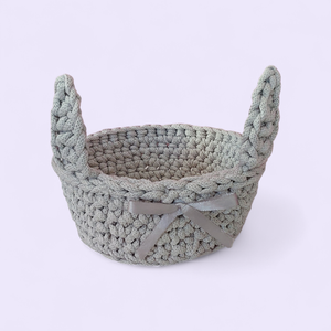 Nyuszis tároló, Ünnepi díszek, dekorációk, Húsvéti díszek és dekorációk, Húsvéti kosár, Horgolás, MESKA