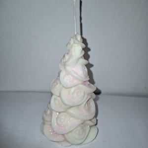 Fenyőfa gyertya, virágos  - Meska.hu