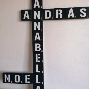 Scrabble dekoráció - fekete - fehér - otthon & életmód - dekoráció - fali és függő dekoráció - felirat - Meska.hu