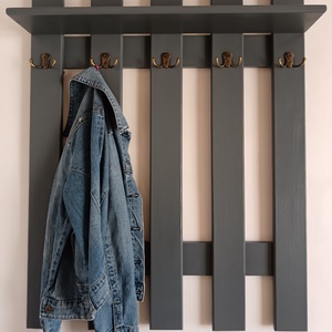 Fogas antracit polccal, Otthon & Életmód, Bútor, Fogas, Famegmunkálás, Festett tárgyak, MESKA