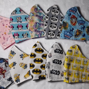 Gyerek maszkok, Kungfu panda, Mancs őrjárat,Minnie, Batman, Superhősök, Sponge Bob, Minionok, Star wars - ruha & divat - maszk, arcmaszk - gyerek - Meska.hu
