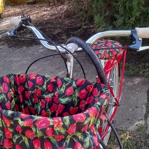 Virágos bicikli kosár huzat - játék & sport - sport és kikapcsolódás - kerékpározás - bicikli kosár huzat - Meska.hu