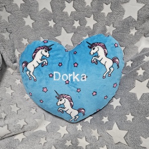 Unikornis szívalaku párna névvel is , Otthon & Életmód, Lakástextil, Párna & Párnahuzat, Forma párna, Varrás, MESKA
