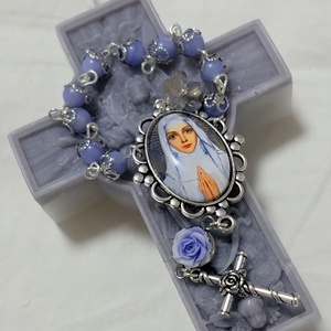 Árpád-házi Szent Margit egytizedes, kék achát ásvánnyal , Otthon & Életmód, Vallás, Lánc & Füzér, , MESKA