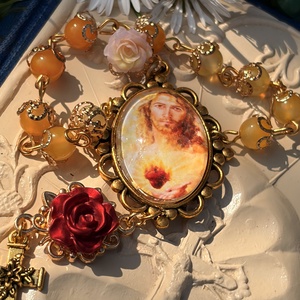 Jézus Szentséges Szíve, sárga achát ásvánnyal - Meska.hu