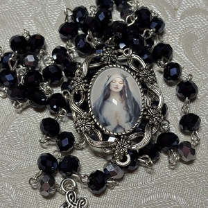 Éjfekete Szűz Mária Rózsafüzér - otthon & életmód - vallás - lánc & füzér - Meska.hu