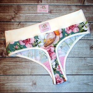 Madaras-virágos M-es tanga fazonú menstruációs bugyi -  - Meska.hu