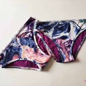 Tini menstruációs fürdőruha alsó - bikini fazonú (lila márvány mintás) - ruha & divat - női ruha - fürdőruha & fehérnemű - Meska.hu