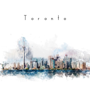 Toronto Digitális festmény, watercolor technika, falikép, poszter - otthon & lakás - dekoráció - kép & falikép - poszter - Meska.hu