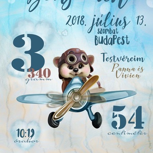 Megszülettem mérföldkő falikép, poszter, babaszoba dekor - művészet - grafika & illusztráció - digitális - Meska.hu