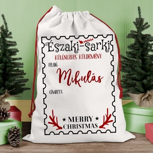 Karácsonyi ajándék zsák,  zsák, egyedi névreszóló mikulás zsák - Meska.hu