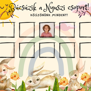Tabló, ovis-bölcsi-sulis, búcsúzunk falikép ballagásra, nyuszi, nyúl - otthon & életmód - dekoráció - kép & falikép - poszter - Meska.hu