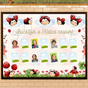 Tabló, ovis-bölcsi-sulis, búcsúzunk falikép ballagásra, katica - Meska.hu
