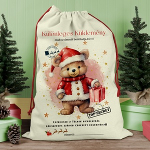 Mikulás zsák, karácsonyi ajándék zsák,  zsák, egyedi névreszóló mikulás zsák - karácsony - karácsonyi ajándékozás - karácsonyi ajándékcsomagolás - Meska.hu