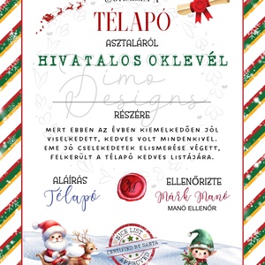 Névreszóló, egyedi levél a Télapótól és oklevél, Mikulás levél, - művészet - grafika & illusztráció - digitális - Meska.hu