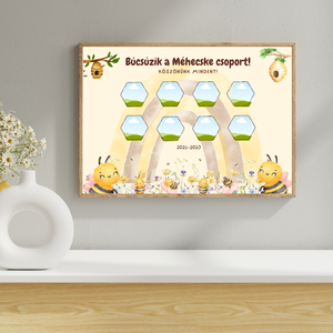 Tabló, ovis-bölcsi-sulis, búcsúzunk falikép ballagásra, méhecske - Meska.hu