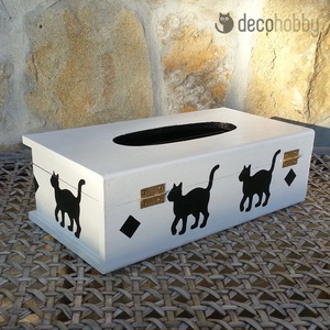 Black Cat (cicás papírzsebkendő tartó) -  - Meska.hu